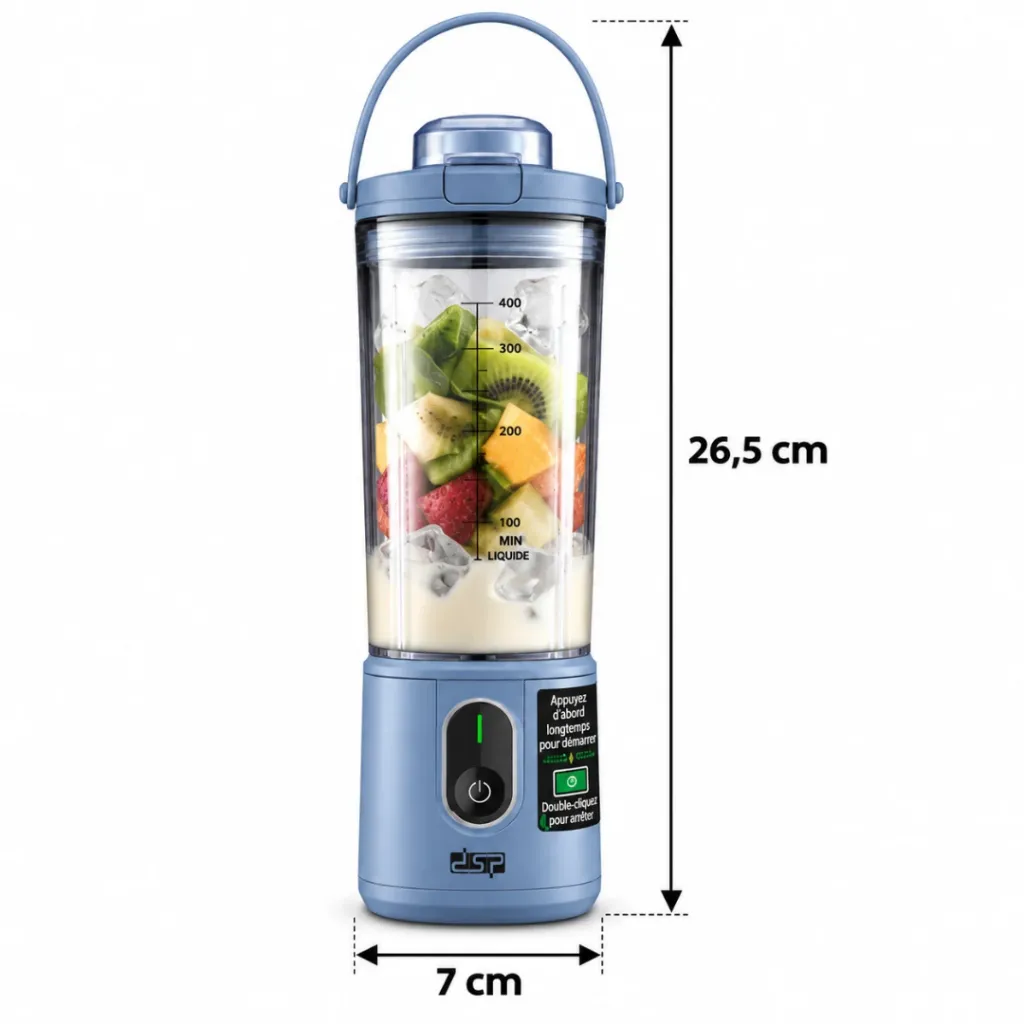 Mini Blender Rechargeable DSP 110W 400ml – Bleu (6).webp