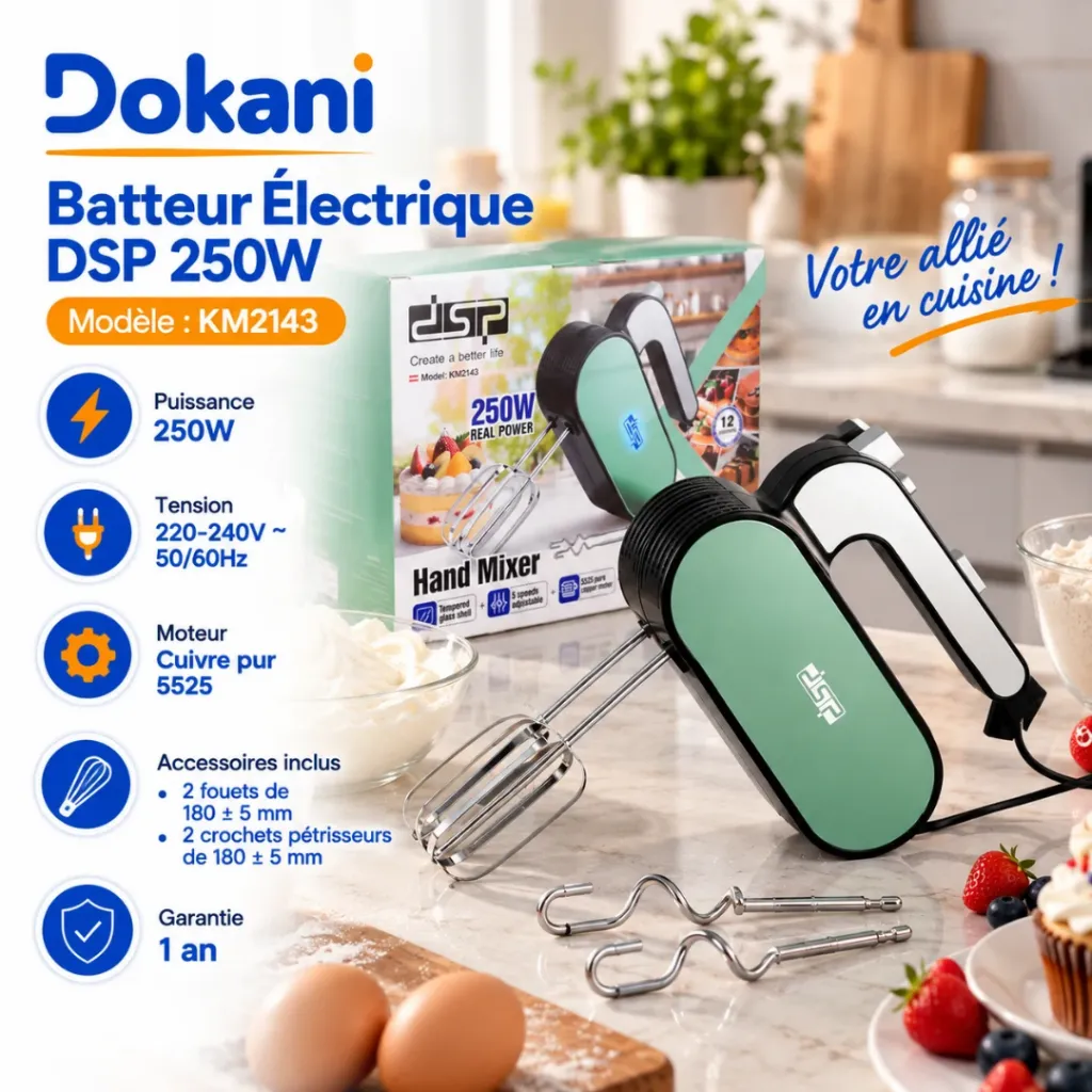Batteur Electrique DSP 250W – 5 Vitesses (2).webp