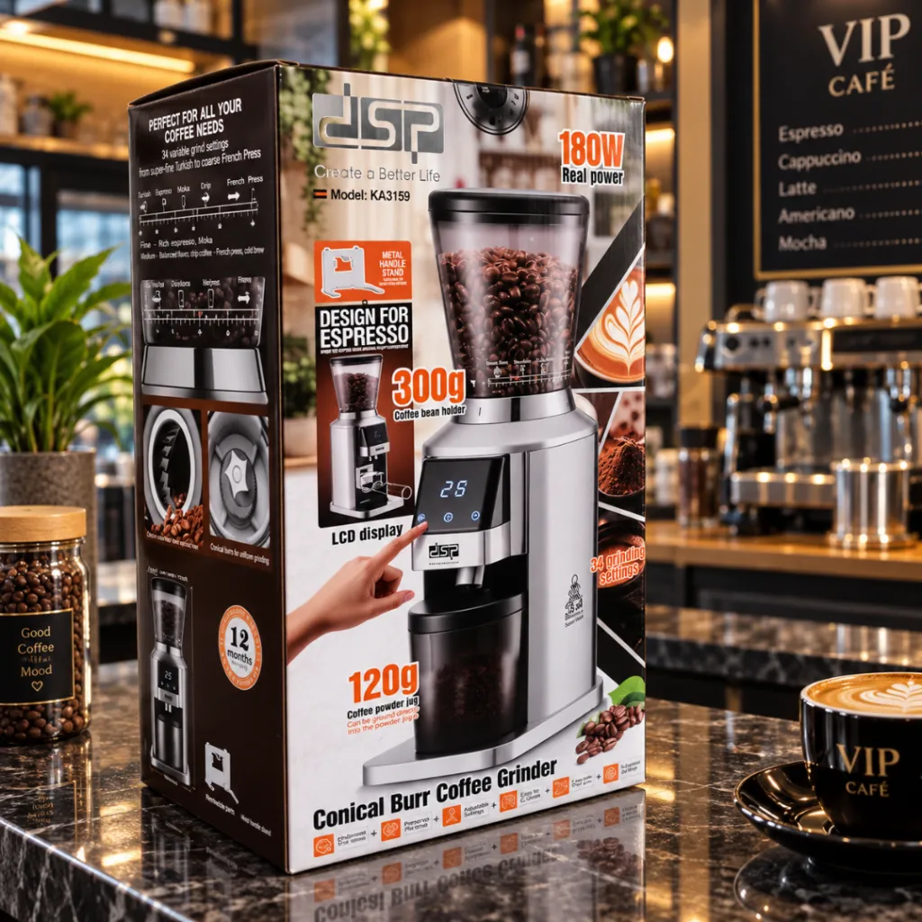 Moulin A Café Electrique DSP – 180W – 300g (1).webp