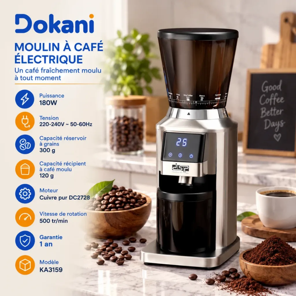 Moulin A Café Electrique DSP – 180W – 300g (3).webp