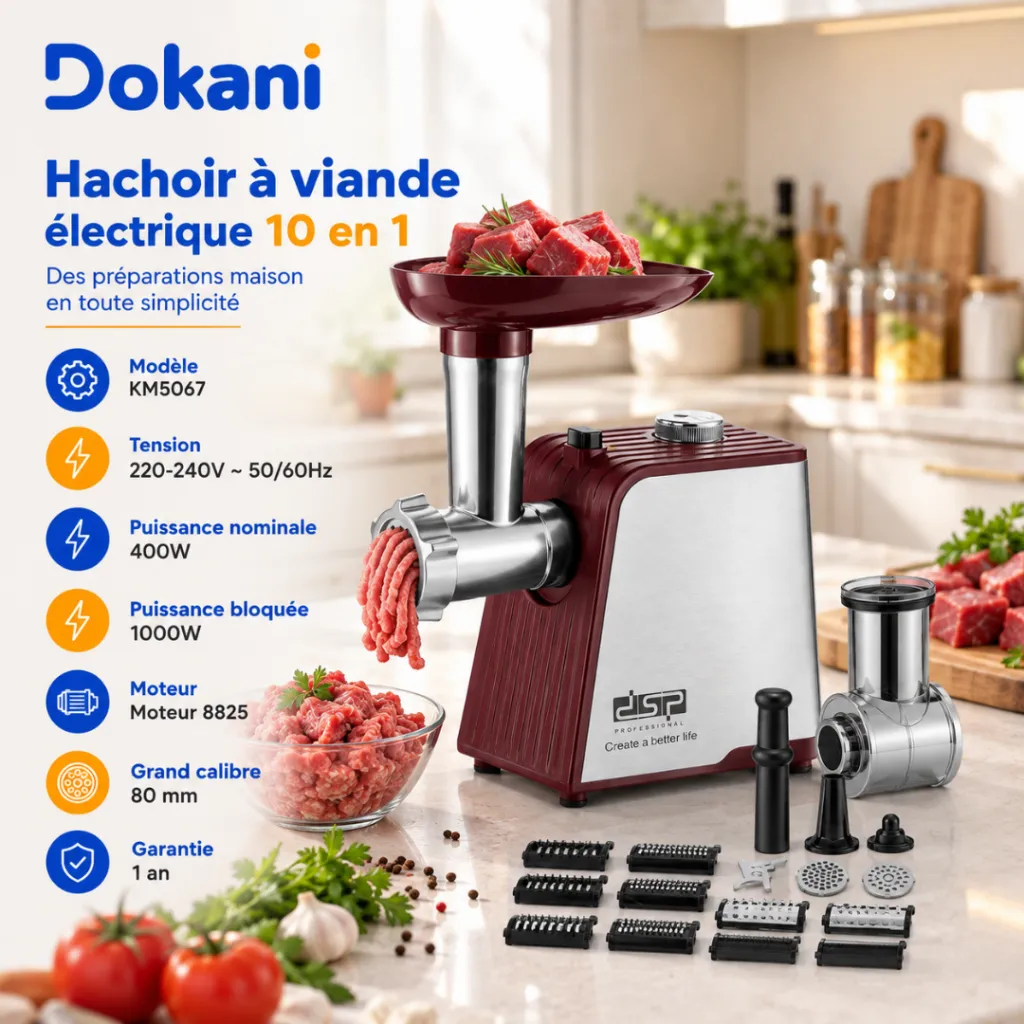 Hachoir A Viande Electrique DSP 10 En 1 – 1000W (2).webp