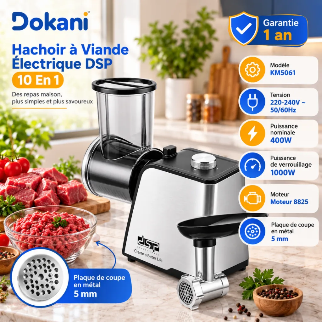 Hachoir A Viande Electrique DSP 10 En 1 – 1000W- KM5061 (3).webp