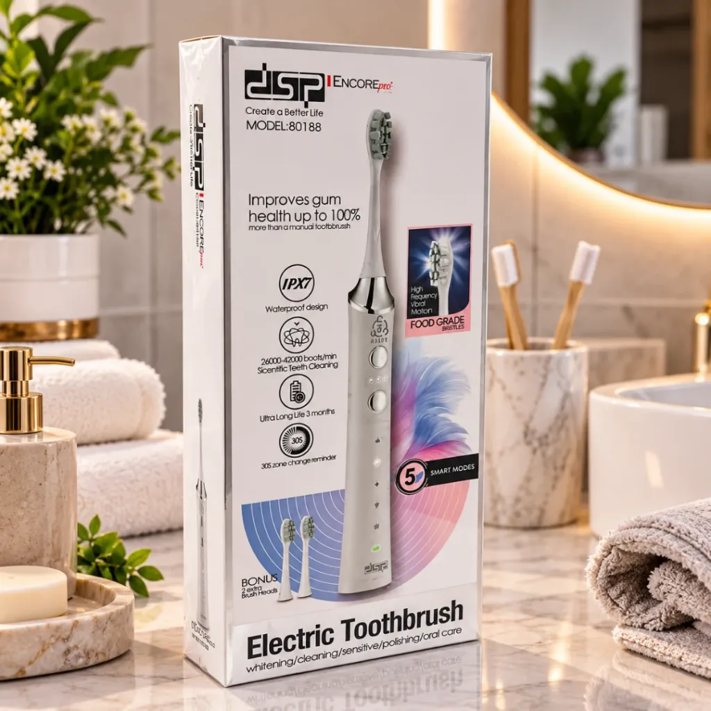 Brosse A Dents Electrique DSP- Rechargeable & Sans Fil- Blanc (1).webp