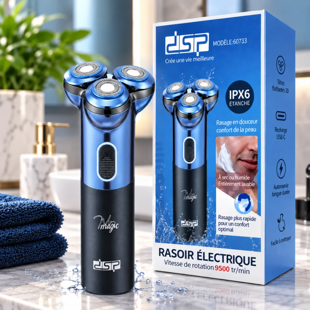 Rasoir Electrique Rechargeable DSP 60733 – USB-C – IPX6 – Bleu (6).webp
