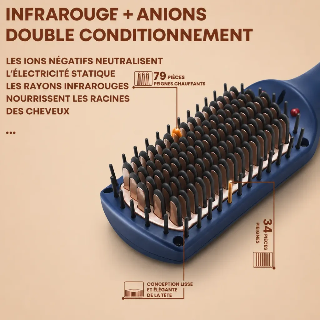 Brosse Coiffante DSP – 60W – 232°C – Bleu (4).webp