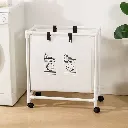 [73051] Panier à Linge Mobile Pour Vêtements  à 2 Compartiments.webp