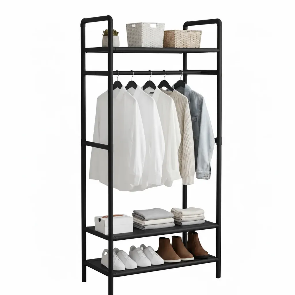 Portant A Vêtements- 4 Niveaux de Rangement.webp
