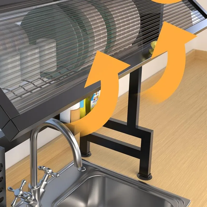 Égouttoir à Vaisselle En Acier Inoxydable Noir1.webp