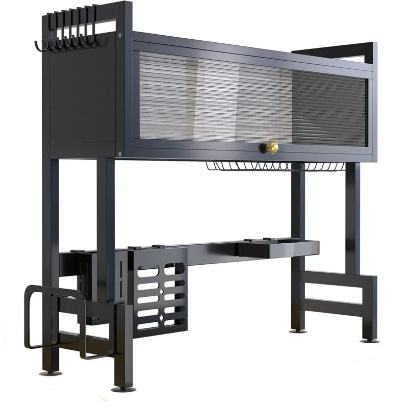 Égouttoir à Vaisselle En Acier Inoxydable Noir.webp