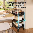 Chariot De Rangement Mobile En Métal- 3 Niveaux - Noir (1).webp