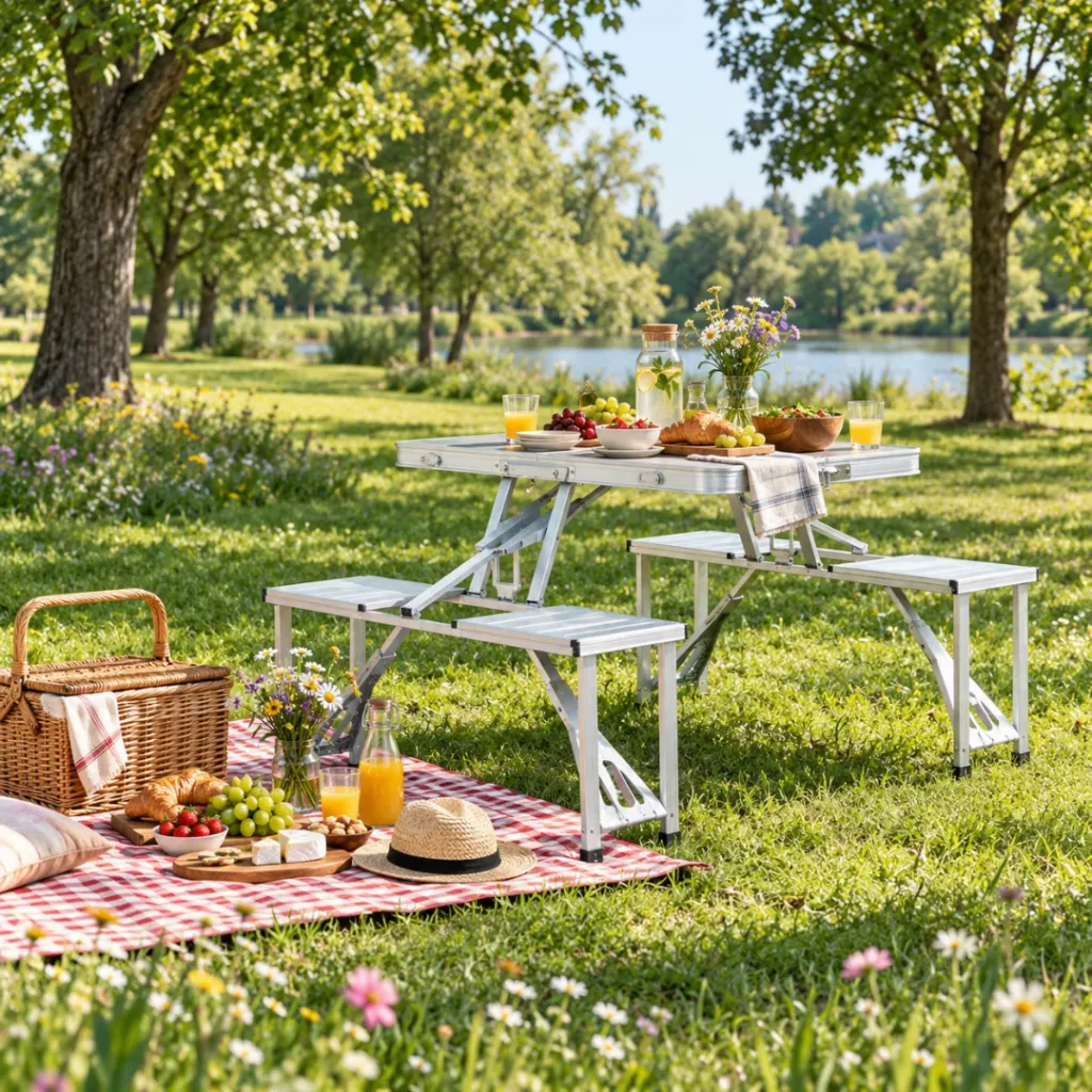Table Pliante En Aluminium Avec 4 Chaises (4).webp