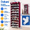 Meuble A Chaussures- 9 Niveaux - Rouge - 58 x 30 x 158 cm.webp
