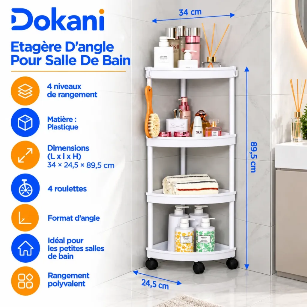 Etagère D'angle Pour Salle De Bain- Blanc (2).webp
