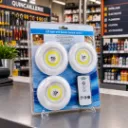 Lot De 3 Spots Led Sans Fils Avec Télécommande- Rond (1).webp