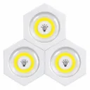 Lot De 3 Spots Led Sans Fils Avec Télécommande- Hexagonal (2).webp