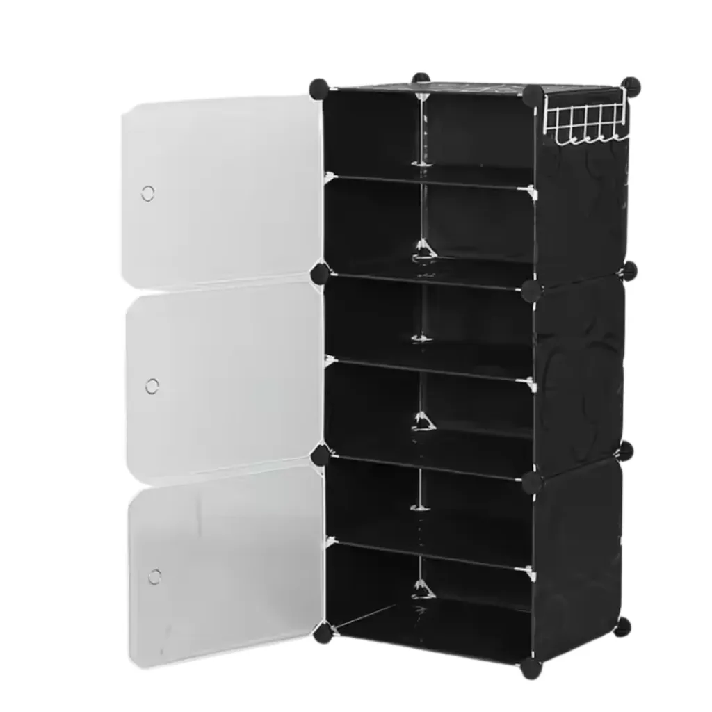 Porte-Chaussures En Plastique-8 Etagères- Noir (6).webp