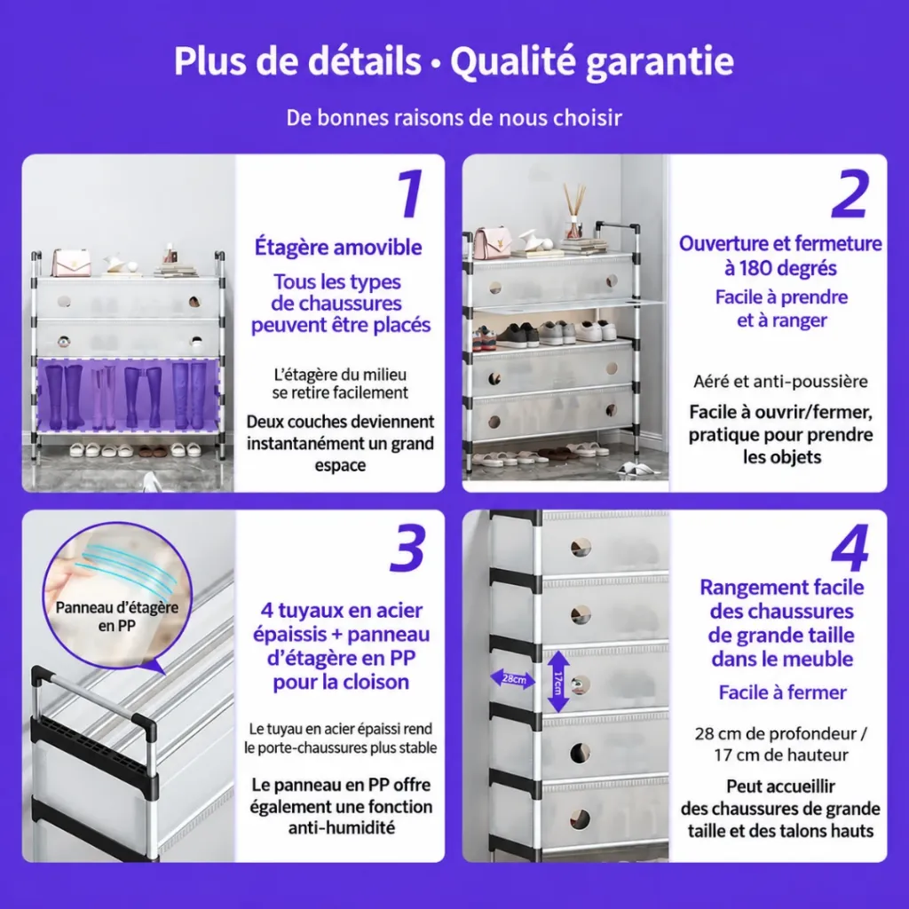 Porte-Chaussures En Plastique-5 Etagères (4).webp