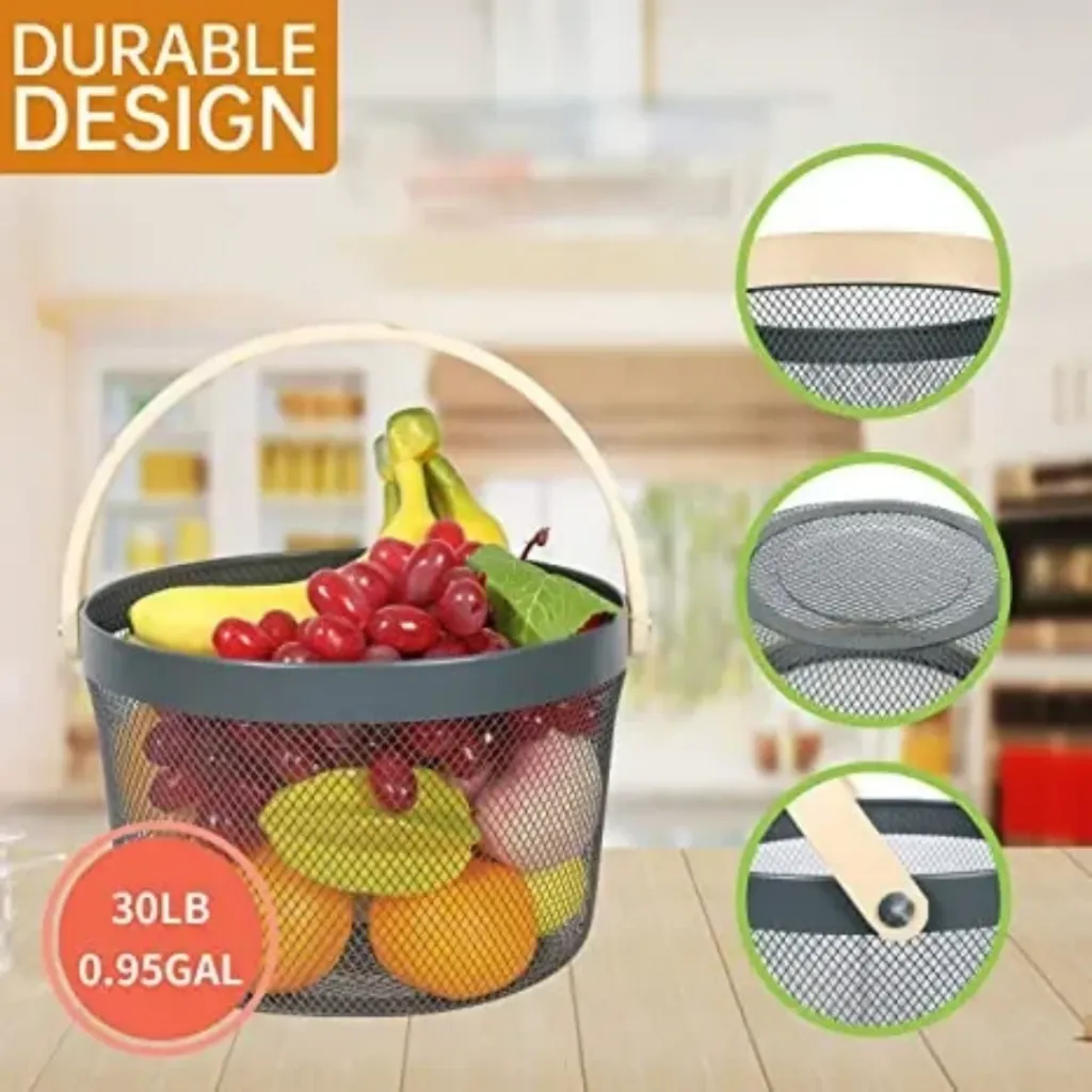 Panier de Rangement Rond en Métal-Beige (2).webp