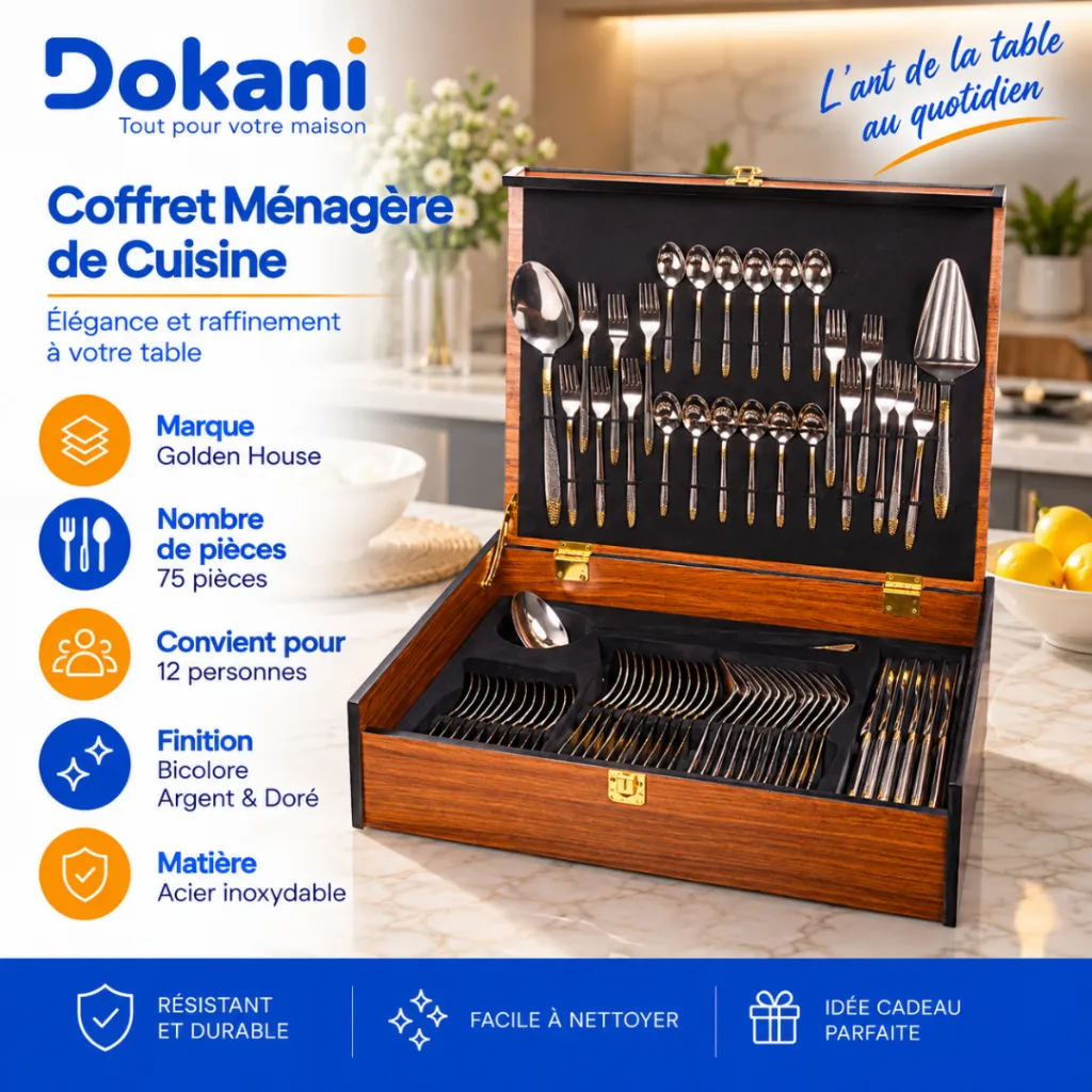 Coffret Ménagère De Cuisine 75 Pièces Golden House - Model 1 (3).webp