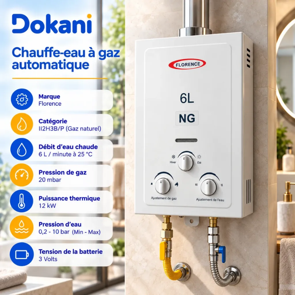 Chauffe-Eau A Gaz Naturel Florence - 6 L (3).webp