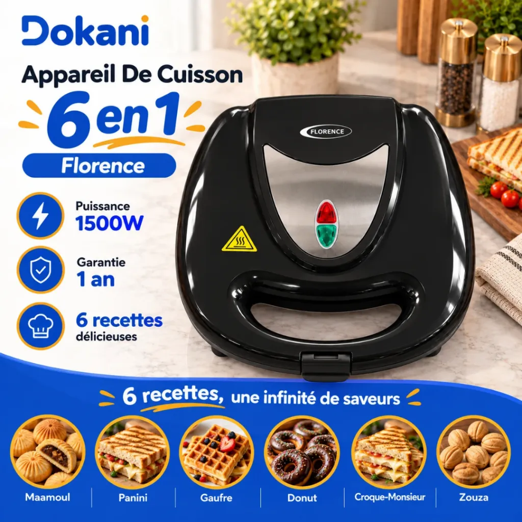 Appareil De Cuisson 6en1 Florence 1500W - Noir (2).webp