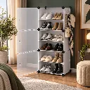 Porte-Chaussures En Plastique-6 Etagères- Blanc (3).webp