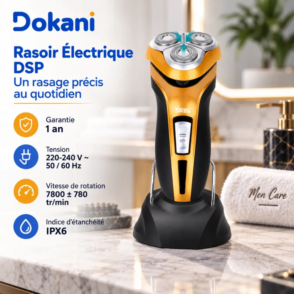 Rasoir Electrique DSP – 7800 RPM – 3W – Orange (2).webp