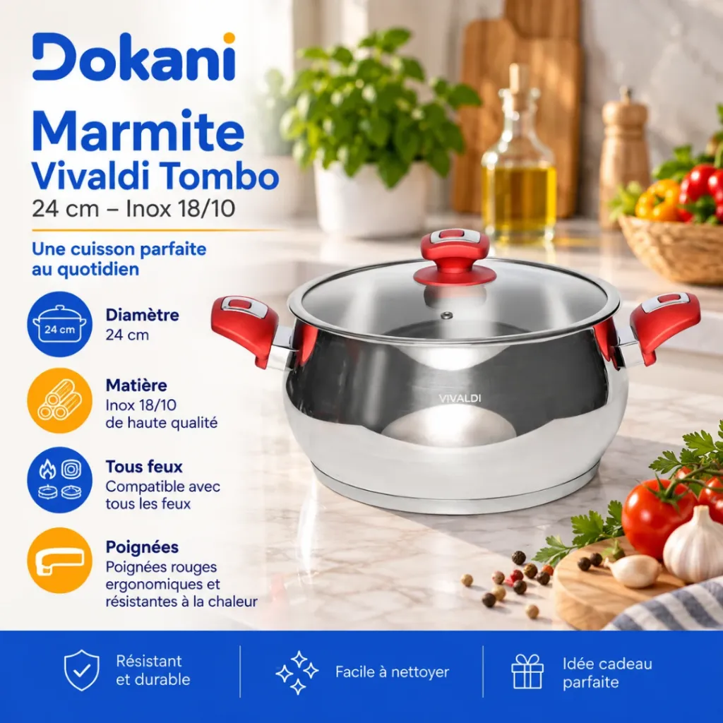 Marmite Vivaldi Tombo 24 cm Inox 1810 Rouge  (3).webp