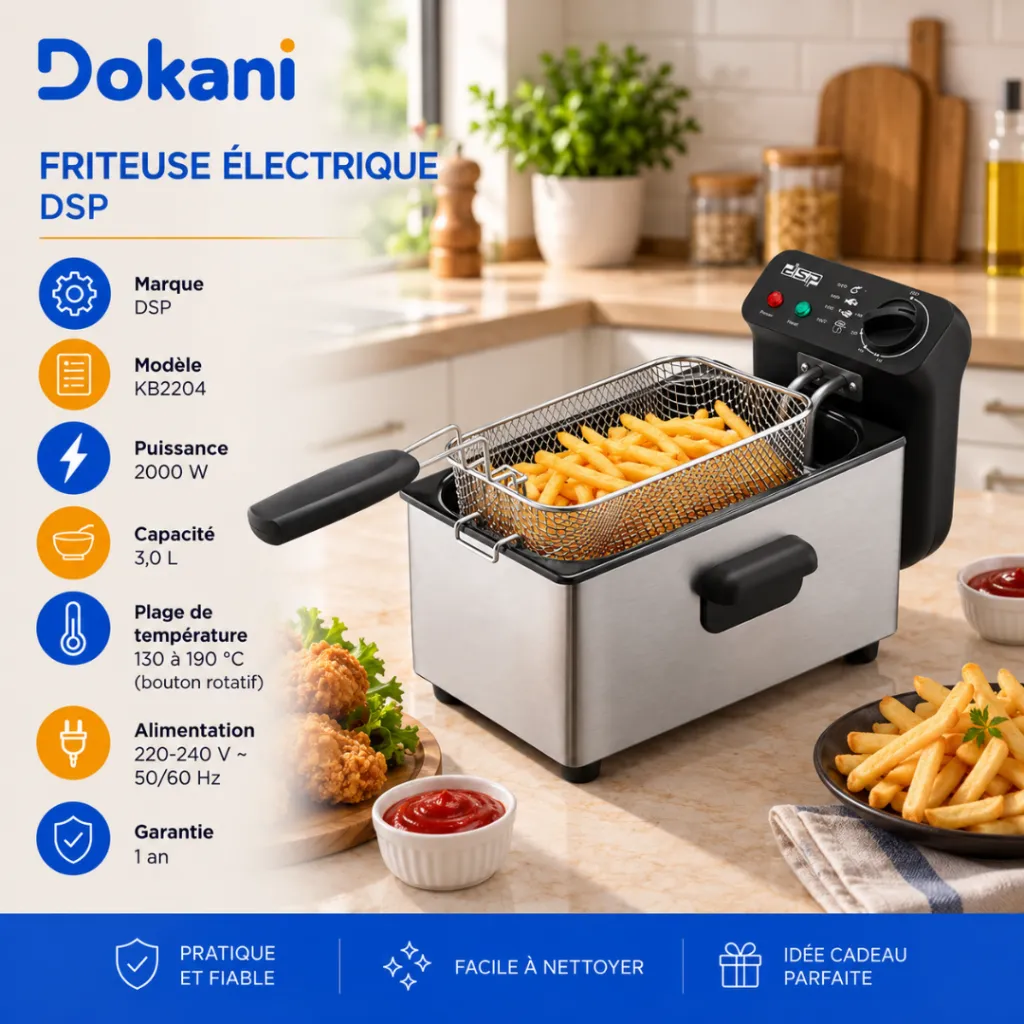 Friteuse Electrique DSP 3L – 2000 W – KB2204 (2).webp