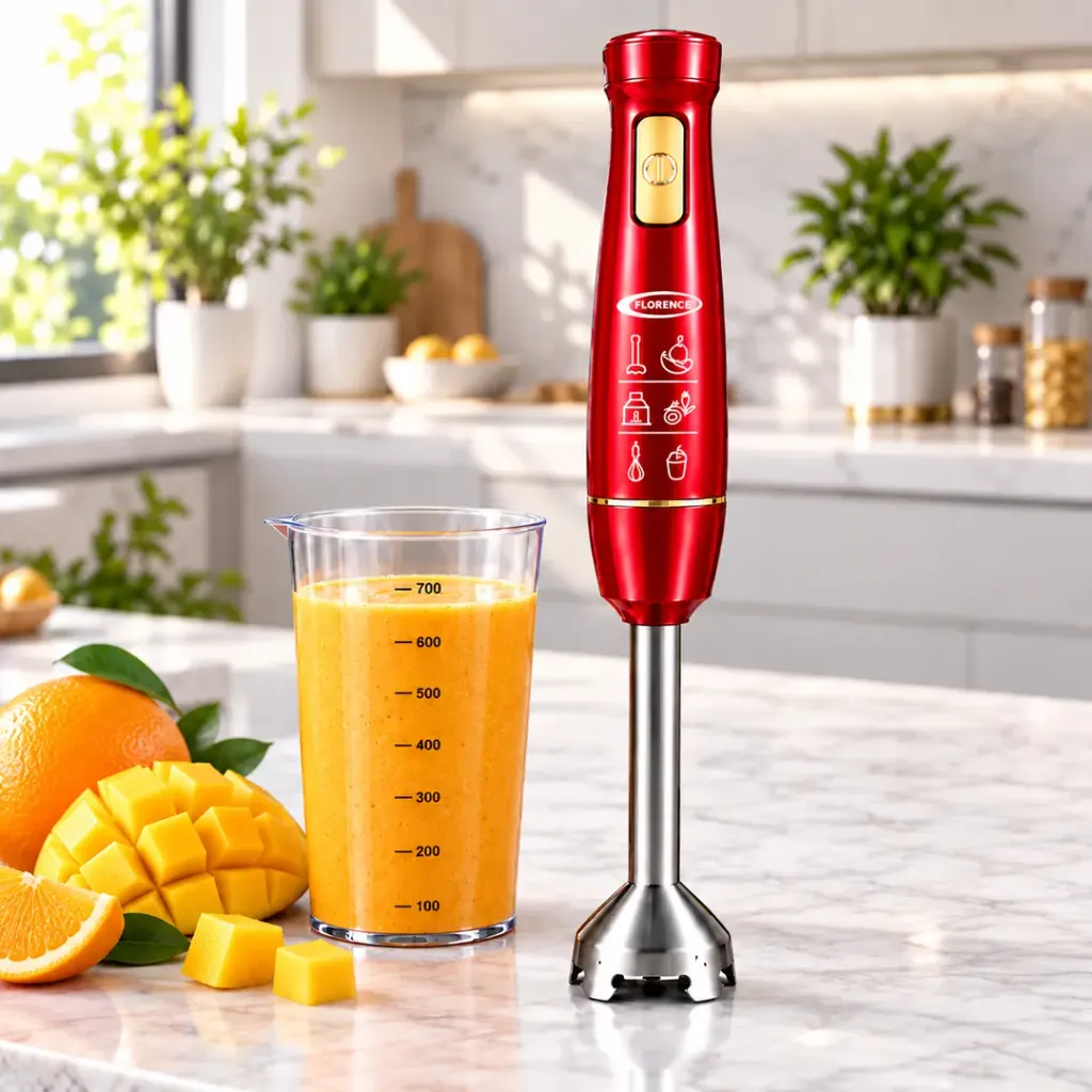 Mixeur Plongeant 5 en 1 Florence 600W Rouge
