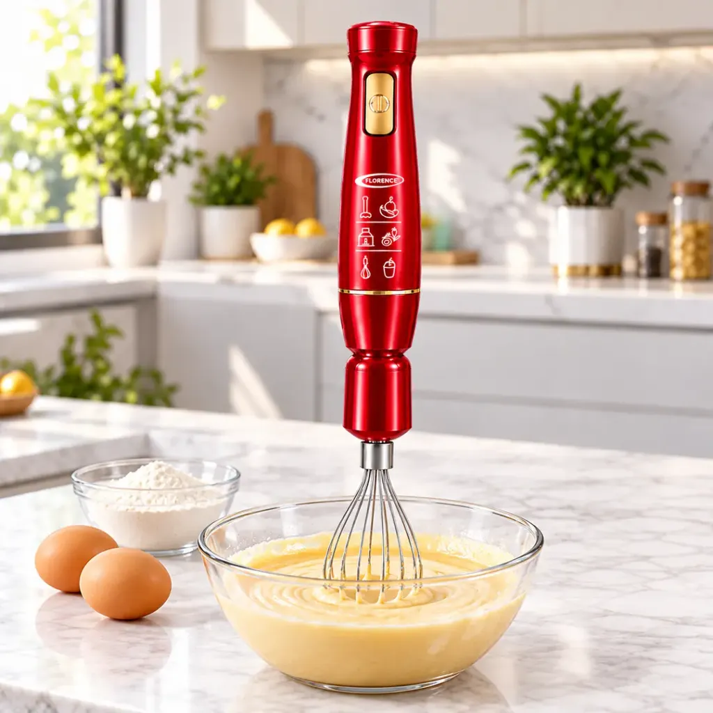 Mixeur Plongeant 5 en 1 Florence 600W Rouge