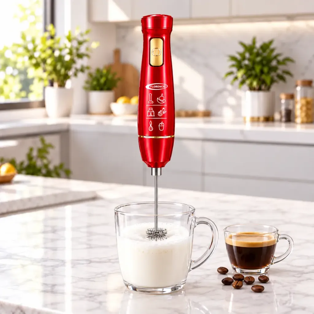 Mixeur Plongeant 5 en 1 Florence 600W Rouge