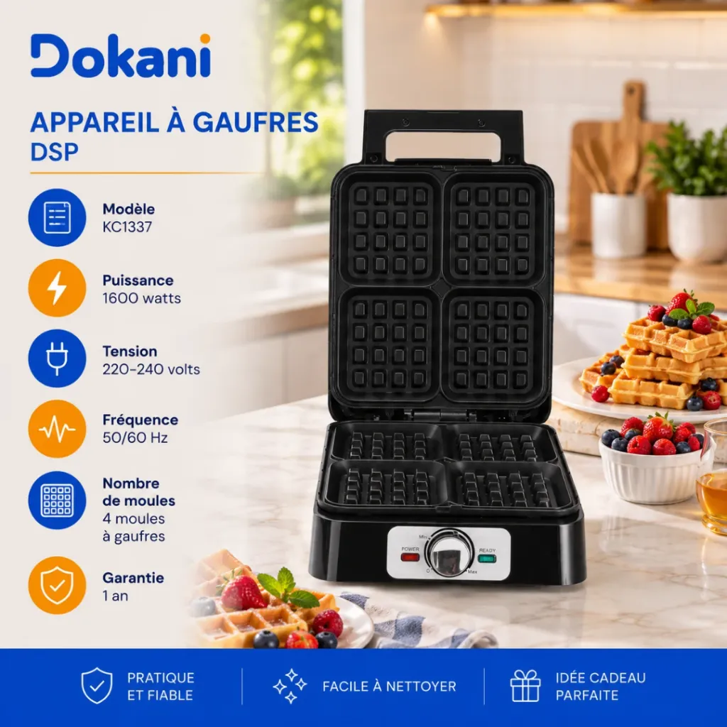 Appareil A Gaufres DSP 1600W-4 Tranches (2).webp