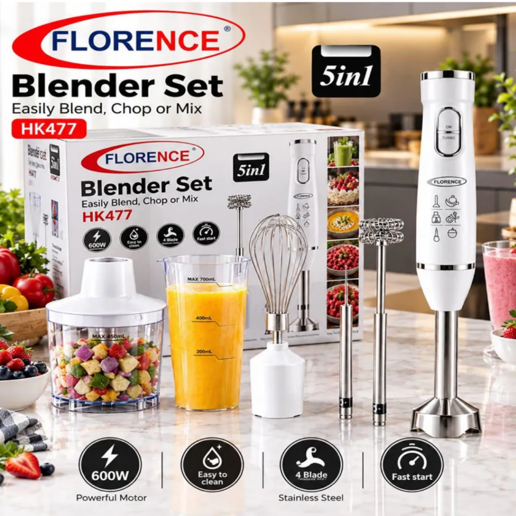 Mixeur Plongeant 5 en 1 Florence- 600W- Blanc (1).webp