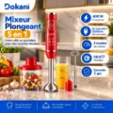 Mixeur Plongeant 5 en 1 Florence- 600W- Rouge (1).webp