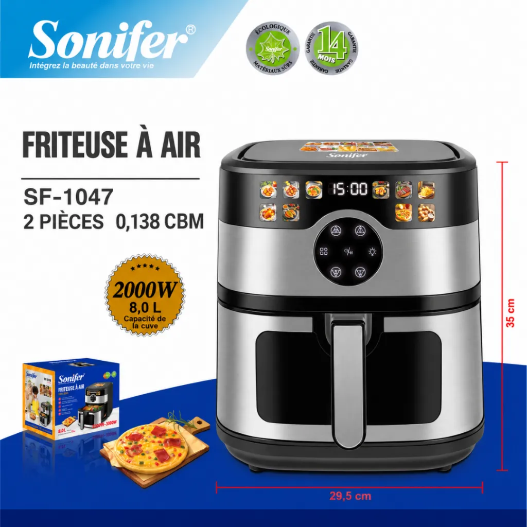 AirFryer Avec Afficheur Digital Sonifer 8L - 2000W (4).webp