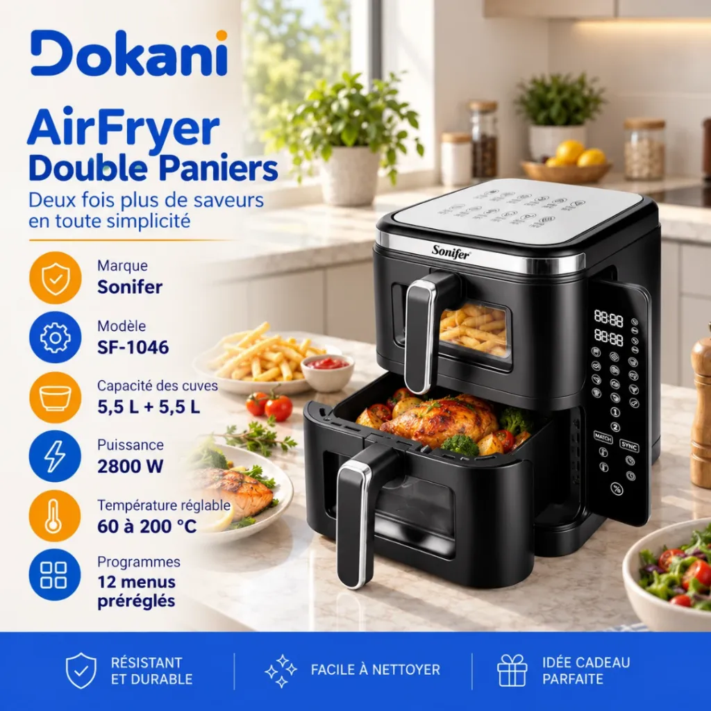AirFryer Double Paniers Sonifer 11L - 2800W (2).webp