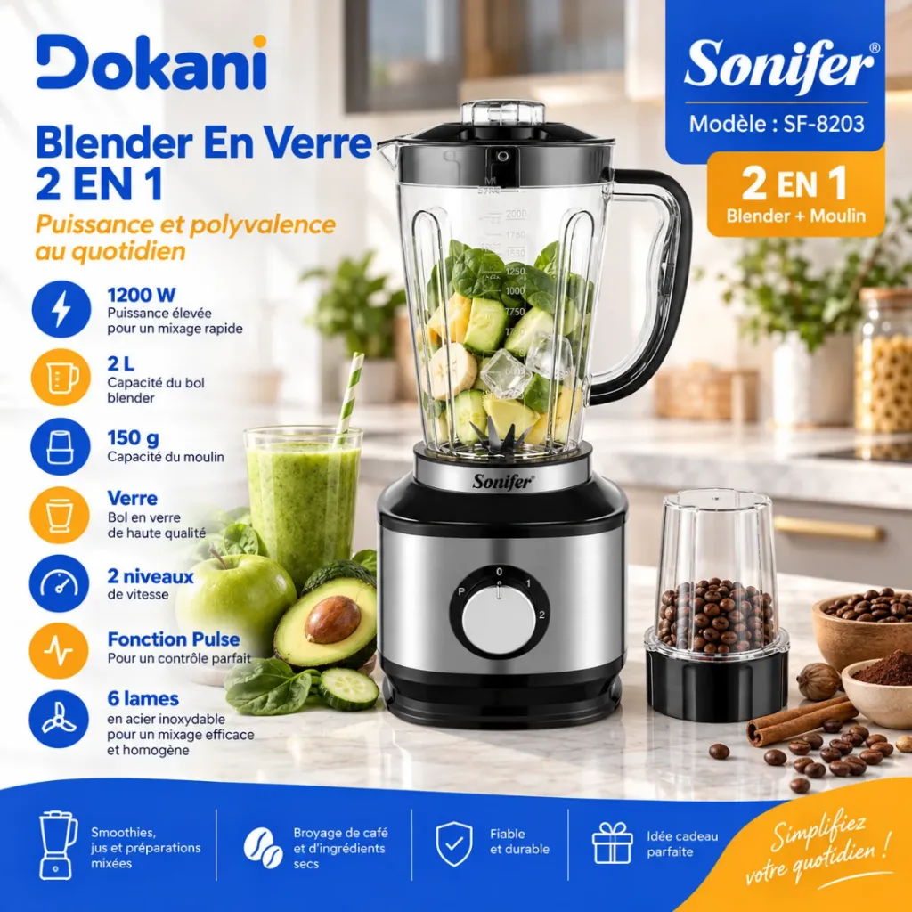 Blender En Verre 2 EN 1 Sonifer - 1200 W - 2 L (2).webp