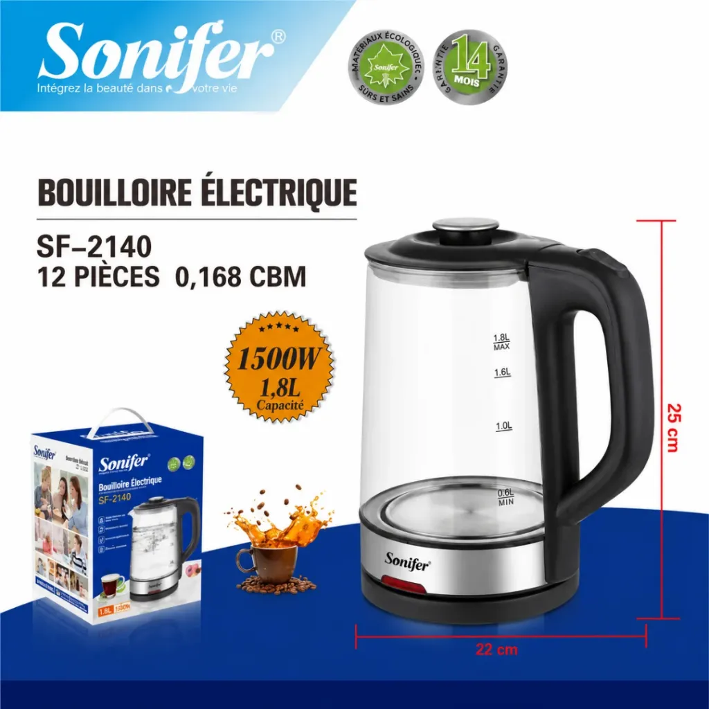 Bouilloire Eléctrique En Verre 1,8 L Sonifer -1500W (9).webp