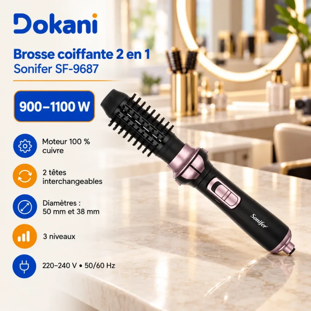 Brosse Coiffante Sonifer 2 en 1 - 1100 W (2).webp
