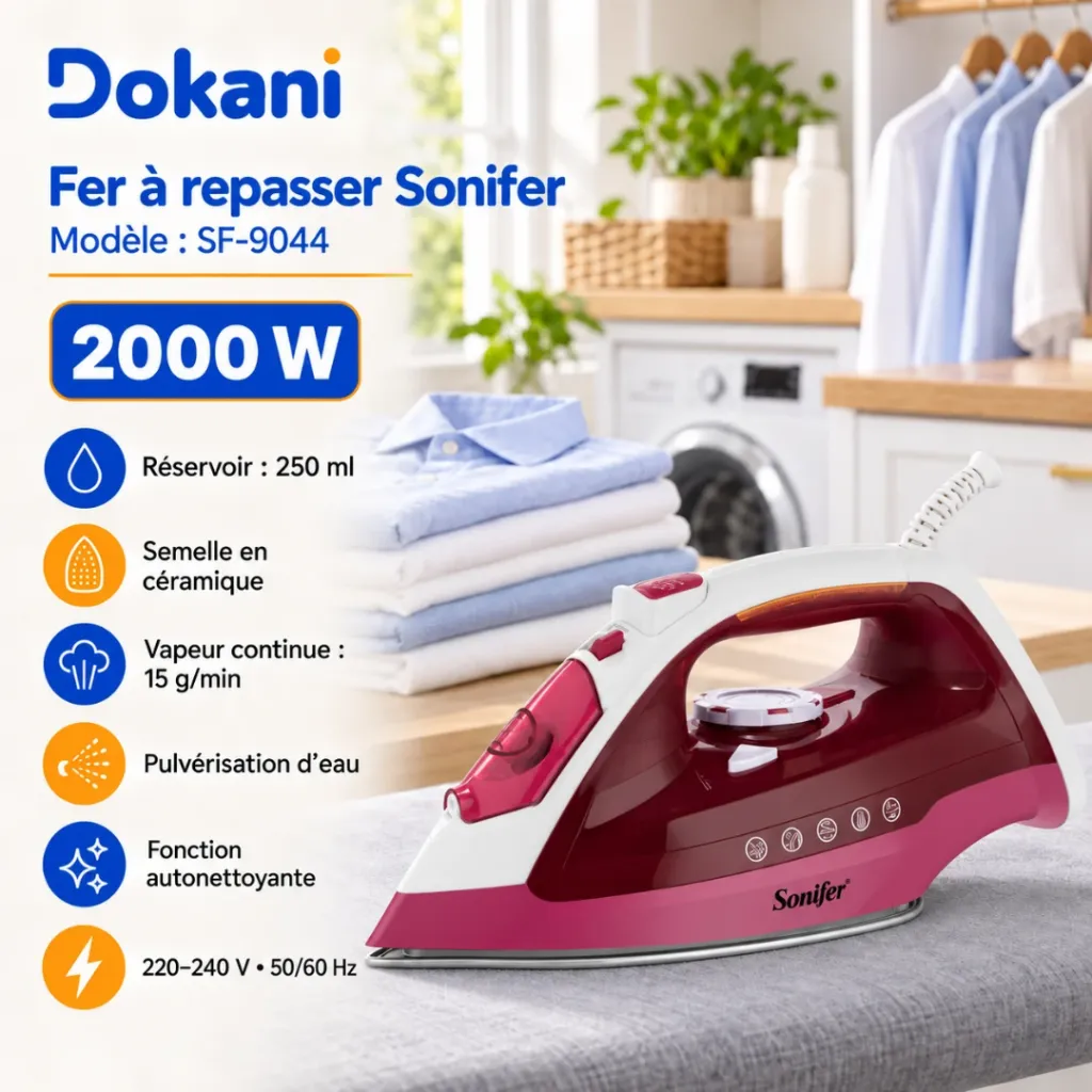 Fer A Repasser Sonifer 2000W - Rose (2).webp