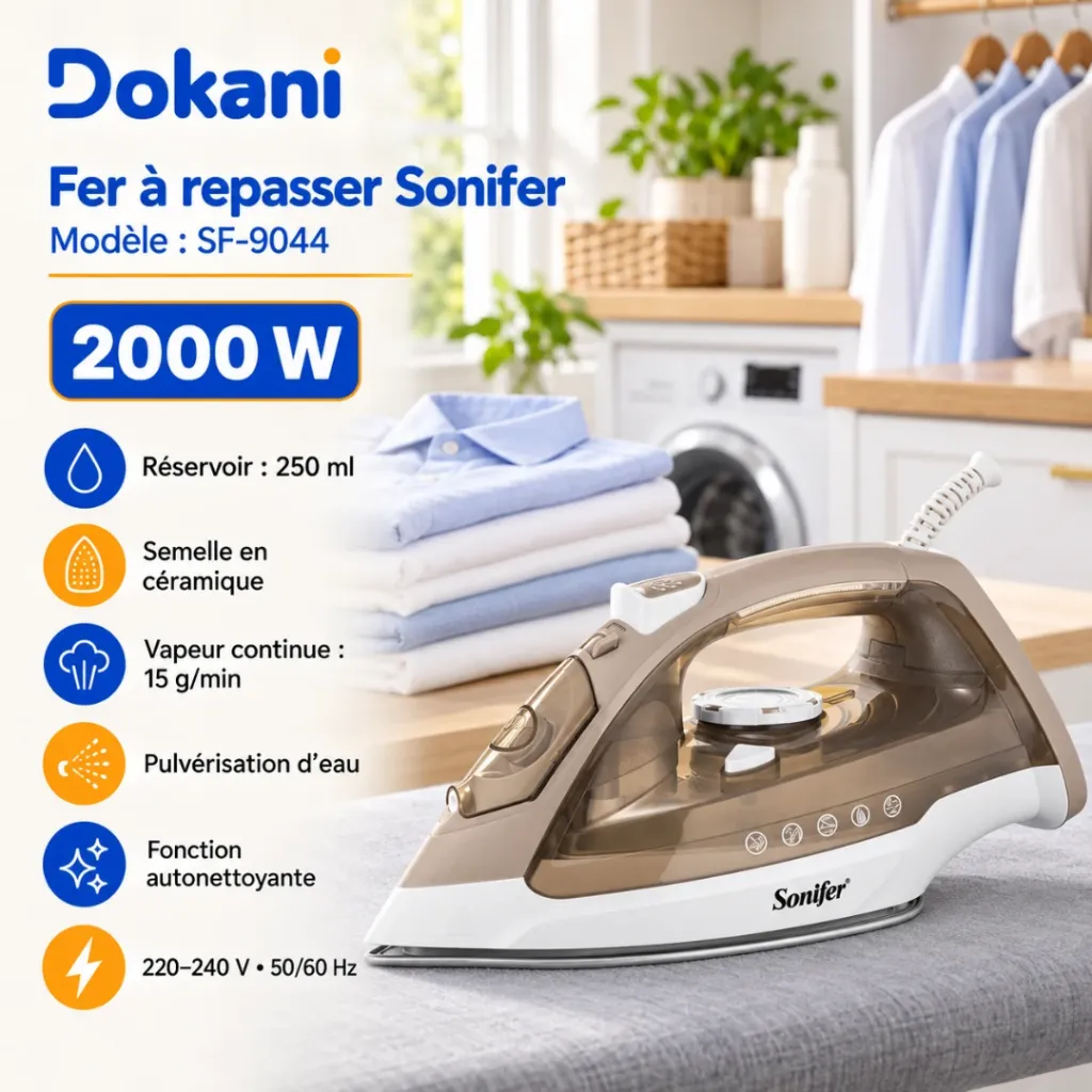 Fer A Repasser Sonifer 2000W - Beige (6).webp