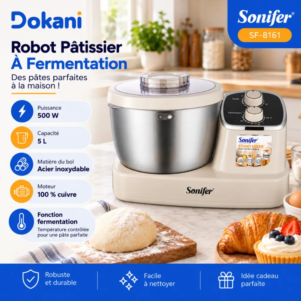 Robot Pâtissier A Fermentation Sonifer 500W - 5L (1).webp