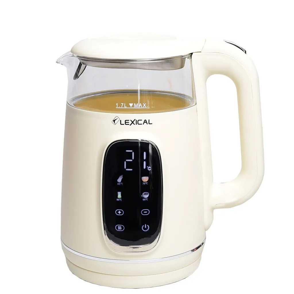 [LEK-1462-3] Bouilloire Electrique Lexical Avec Afficheur Température 2200W Beige 1,7L.webp