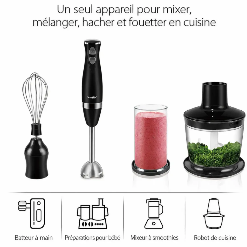 Mixeur Plongeant Multifonction 3 en1 Sonifer 500W - Noir (5).webp