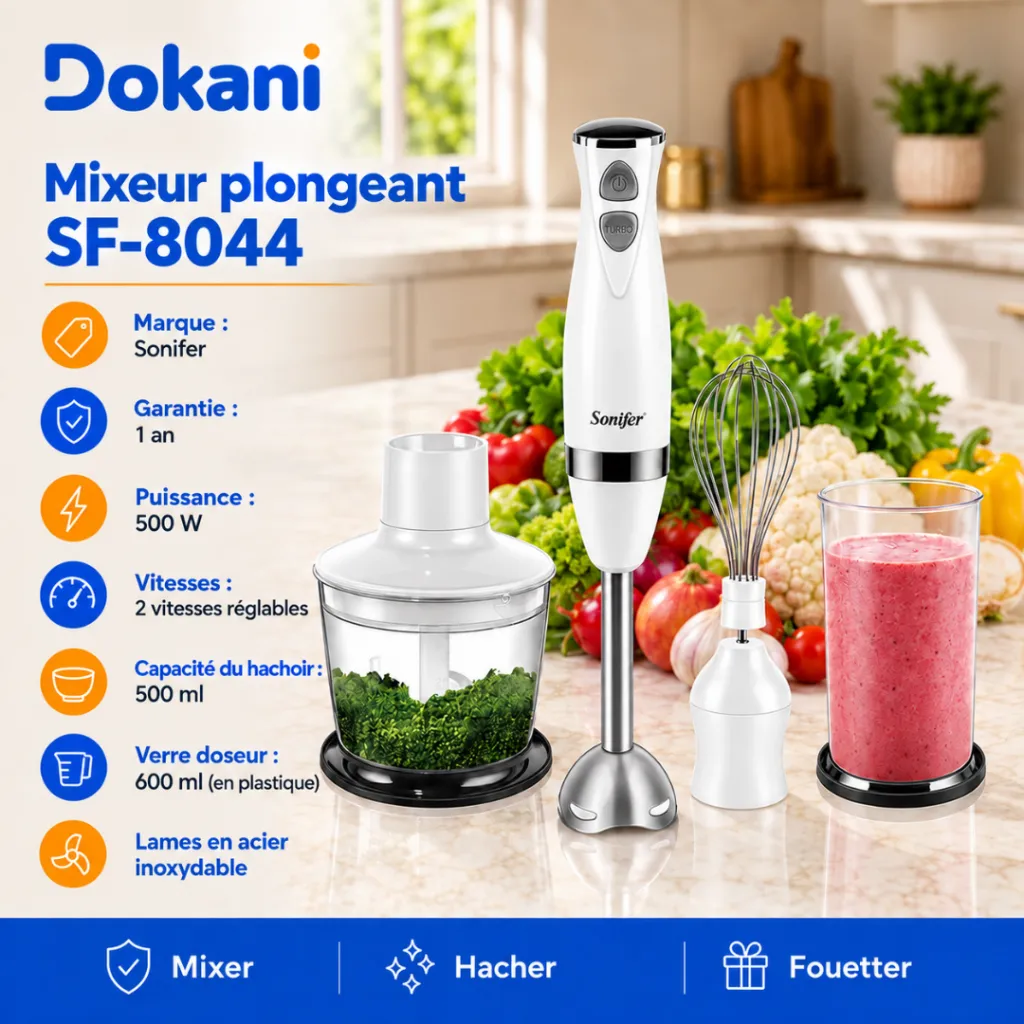 Mixeur Plongeant Multifonction 3 en1 Sonifer 500W - Blanc (1).webp
