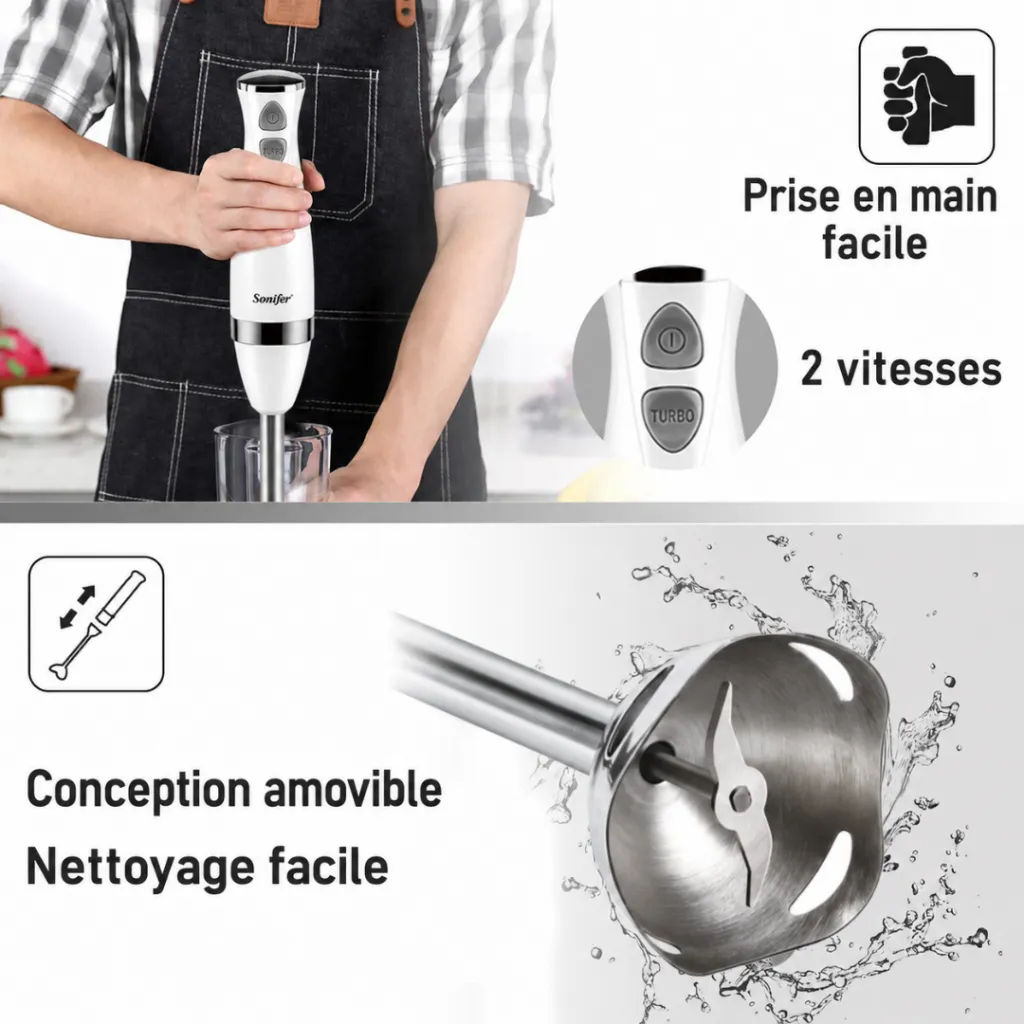 Mixeur Plongeant Multifonction 3 en1 Sonifer 500W - Blanc (3).webp