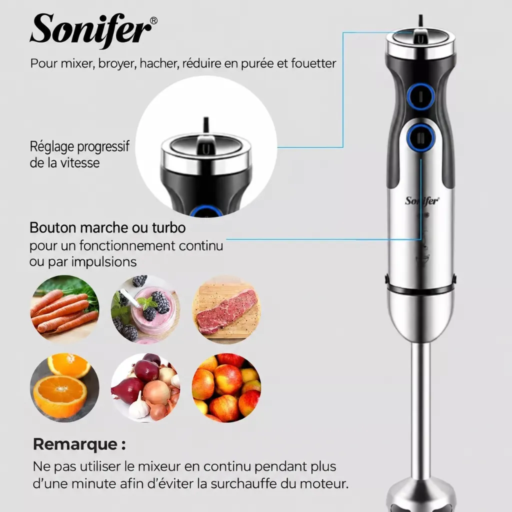 Mixeur Plongeant 5 en1 Sonifer 1200W 4.webp