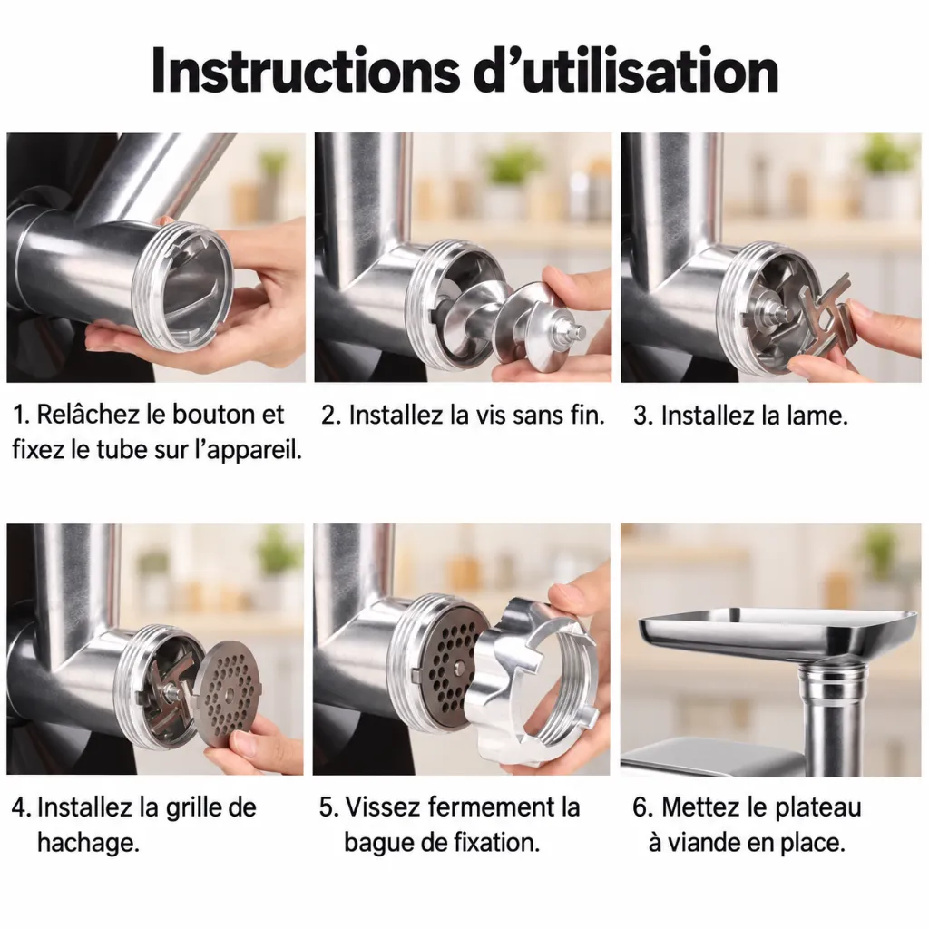 Hachoir à Viande Sonifer 1500W Beige 2.webp