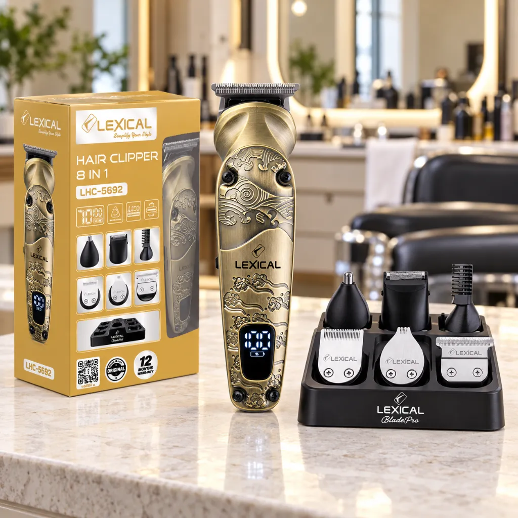 Kit Tondeuse Professionnelle 6 en 1 Lexical – 5W- Doré 1.webp